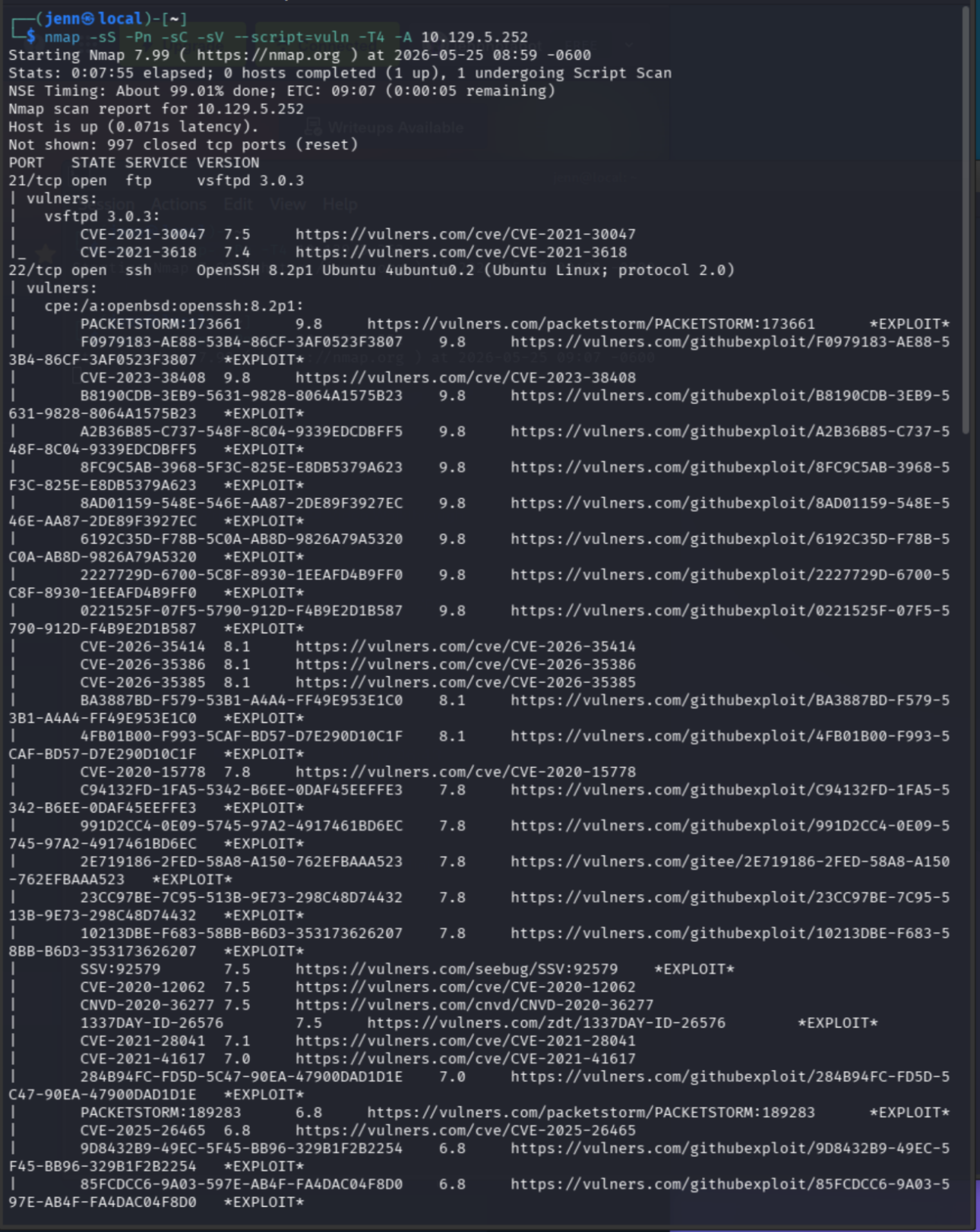 nmap scan results